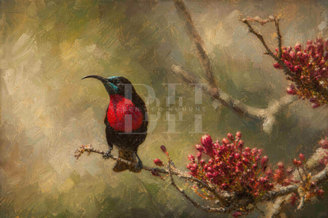Zululand, red breasted bird sitting on branch next ot red berries.jpg